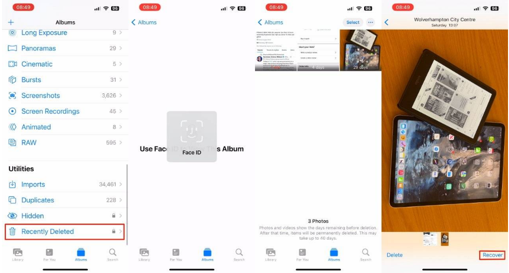 城区苹果14维修分享 iPhone14 上恢复已删除的照片 