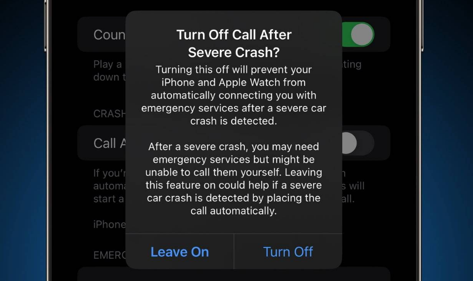 城区苹果14维修分享 iPhone 14 和 Apple Watch 上关闭崩溃检测 